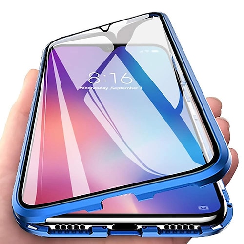 Handy Hülle Handyhüllen Für Samsung Galaxy S26 Ultra Plus A34 A54 A53 A23 Magnetische Adsorption mit Displayschutz Transparent Magnetisch Transparent Gehärtetes Glas Metall Image