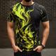 Flame Herren-T-Shirt im Street-Style mit 3D-Druck, T-Shirt, Sport, Outdoor, Urlaub, Ausgehen, T-Shirt, rot, lila, orange, kurzärmeliges T-Shirt mit Rundhalsausschnitt, Frühlings- und Sommerbekleidung, Bekleidung, S, M, L, XL