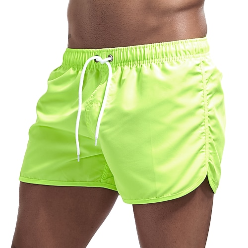 Herren Badehosen Badeshorts Boardshorts Kordelzug Einfarbig Schnelltrocknend Leicht Laufen Schwimmbad Klassisch Lässig / Sportlich Schwarz Weiß
