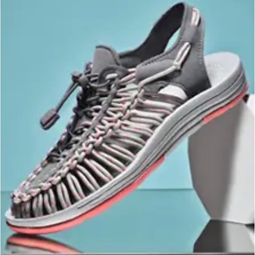 Herren-Sportsandalen aus geflochtenem Seil – atmungsaktive Outdoor-Wasserschuhe mit verstellbarem Kordelzug für Wander- und Strandaktivitäten Image