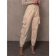 Cargo-Khaki-Hose für Damen, lange Hose, Baumwolle, mikroelastisch, hohe Taille, Mode, Streetwear, Straße, Alltag, Apfelgrün, Schwarz, S, M, Herbst, Winter