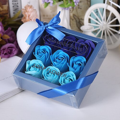 Weihnachtsgeschenke für Frauen Mama Seifenblumenrose ewige Blumen Geschenkbox kreative Frauen-Tag Muttertagsgeschenke für Mädchen Seifenblumendekoration Simulation Blumen Handgeschenk kleines Image