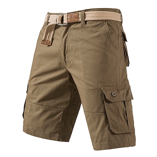Herren Cargo Shorts Kurze Hosen Shorts Kurze Hosen Kurze Hose für Wanderer Multi Pocket Glatt tragbar Knielänge Outdoor Casual Täglich Sport Modisch Schwarz Gelb Image