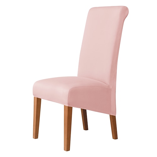 Stuhlhussen für Esszimmerstühle, burgunderfarbener Stretch-Stuhlbezug, Spandex-Stuhlschutzbezüge mit hoher Rückenlehne, Sitzbezug mit Gummiband für Esszimmer, Hochzeit Image