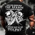 Herren Graphic Totenkopf Motiv T Shirt Tee Retro-Shirts Kurzarm T-Shirt 3D-Druck Rundhalsausschnitt Hemd Vintage Modisch Designer Outdoor Casual Täglich Schwarz Blau Braun Frühling Sommer Bekleidung