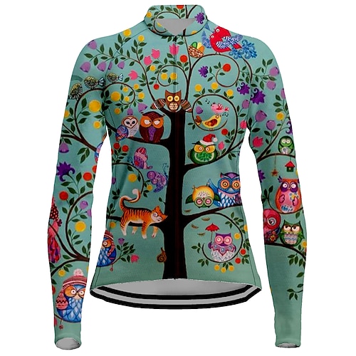 Damen Radtrikot Blumenmuster Langarm Fahhrad Oberteil mit 3 Gesäßtaschen Mountainbike MTB Straßenradsport Schnelltrocknend Reflektierende Streifen Rückentasche Feuchtigkeitsableitend Sport Schwarz Image