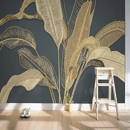 Coole Tapeten, schöne Naturtapete, Wandbild, Wandaufkleber, selbstklebend, schillernd, golden, PVC/Vinyl, geeignet für Wohnzimmer, Schlafzimmer, Restaurant, Hotel, Wanddekoration, Kunst, Heimdekor Image