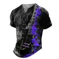 Graphic Gitarre Modisch Brautkleider schlicht Komfort Herren 3D-Druck Henley Shirt Tee Täglich Sport Ausgehen T-Shirt Schwarz Gelb Blau Kurzarm Henley Hemd Sommer Bekleidung S M L XL 2XL 3XL