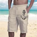 Herren Shorts Kurze Hosen Sommer-Shorts Baggy Shorts Kurze Hosen Kordelzug Elastische Taille Mehrere Taschen Graphic Anker Atmungsaktiv Weich Kurz Casual Täglich Festtage Strassenmode Designer Wei