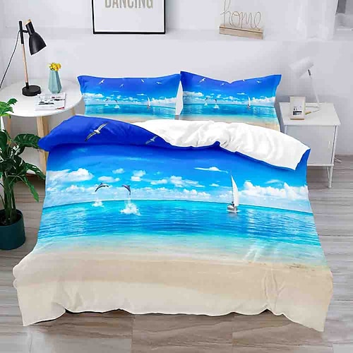 3D-Bettwäsche mit Wirbel-Print, Bettbezug, Bettwäsche-Set, Bettbezug mit 1 bedruckten Bettbezug oder Tagesdecke, 2 Kissenbezügen für Doppelbett/Queensize/Kingsize Image