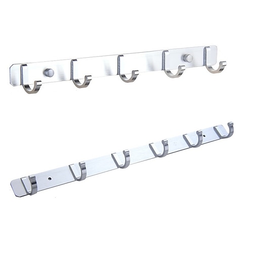 Küchen-Badezimmer-Hardware-Set Space Aluminium-Badezimmer-Aufhänger Schwarzer Haken Wandhalterung Aluminium-Kleiderhaken Badezimmer-Kleiderhaken Hutablage Image