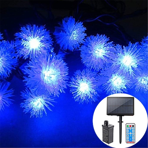 Glühwürmchen-Löwenzahn-Fee-Lichterketten 10m-50m Solar- und Plug-in-Dual-Purpose-Outdoor-wasserdichte Blüten-Lichterketten-Blumen kreative Lichterketten-Weihnachtslichter Outdoor-Party-Urlaub Solar EU Image