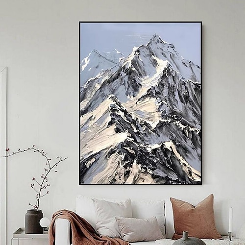 Handgefertigtes, handgemaltes Ölgemälde, Wandkunst, groß, zeitgenössische goldene Berge, Heimdekoration, Dekoration, gerollte Leinwand, kein Rahmen, ungedehnt Image