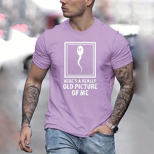 Herren Buchstabe Grafikdrucke T Shirt Grafischen T-Shirt Polyester Kurzarm Grafik Hemd Schwarz Weiß Blau Bequemes T-Shirt Outdoor Straße Modedesigner-Kleidung Image