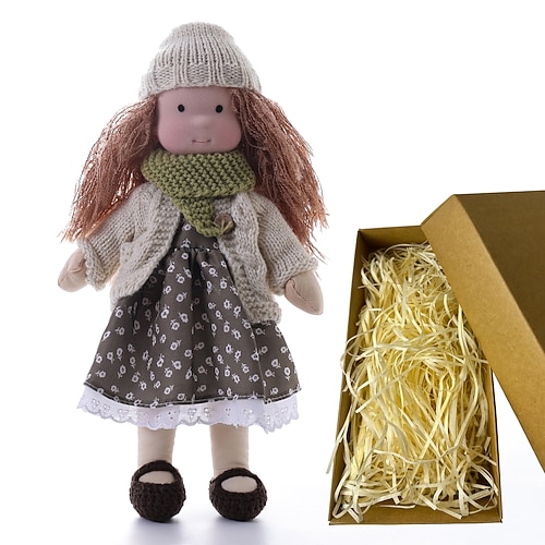 Waldorfpuppe mit Baumwollkörper, Künstlerpuppe, handgefertigte Mini-Anziehpuppe, DIY-Halloween-Geschenkbox, Verpackung, Segen (ausgenommen Kleintierzubehör) für Weihnachtsgeschenke Image