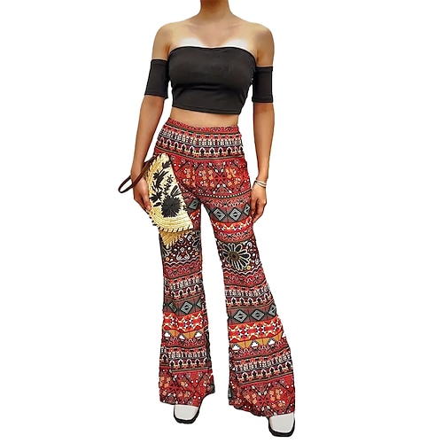 Hippie Retro Vintage 1960er 1970er Disko Hose Glockenhose Damen Kostüm Jahrgang Cosplay Party / Abend Hosen Schlager Outfit