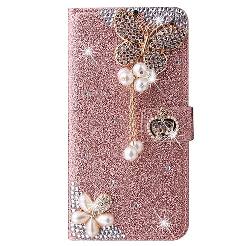 Handy Hülle Handyhüllen Für iPhone 17 Pro Max 17 Air 16 15 14 Pro Max Plus 16e 13 12 11 Pro Max Brieftaschenhülle Flip-Cover Mit Ständer Magnetisch Stoßfest Strass PU-Leder Image