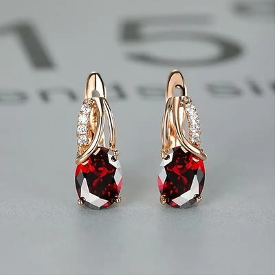 Damen Zirkon Ohrring Klassisch Kostbar Stilvoll Einfach Ohrringe Schmuck Platin bunt / Platinolivgrün / Platinweiß Für Hochzeit Party 1 Paar Image