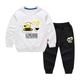 2 Stück kinderkleidung Jungen Kapuzenpulli Hose Kleidungsset Outfit Karikatur Buchstabe Auto Langarm Rundhalsausschnitt Set Outdoor Sport Täglich Basic Frühling Herbst 7-13 Jahre Schwarz Wei