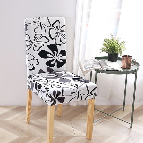 Esszimmerstuhl-Abdeckung, Stretch-Stuhl-Sitzbezug Stuhlhussen, weiches Blumenmuster, strapazierfähiger, waschbarer Möbelschutz für Esszimmer-Partys Image