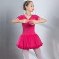 Ballett Kleid Schleife(n) Kaskaden Rüschen Horizontal gerüscht Mädchen Ausbildung Leistung Kurzarm Hoch Elasthan Tüll