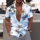 Herren Hemd Hawaiihemd Sommerhemd Grafik-Shirt Aloha-Shirt Kokosnussbaum Aloha Umlegekragen Hellrosa Weiß Marineblau Print Outdoor Strasse Kurzarm Bedruckt Button-Down Bekleidung Modisch Hawaiianisch