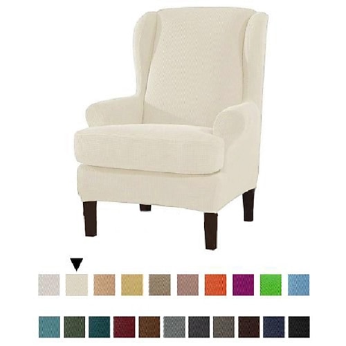 Ohrensesselbezug Sesselbezug Stretch Sofabezug elastischer Couchbezug mit T-Kissenbezug einfarbig burgunderrot einfarbig weich strapazierfähig Image