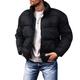 Herren Wintermantel Winterjacke puffer jacket Strickjacke Tasche Tasche mit Reißverschluss Ausgehen Casual Wandern Windundurchlässig Warm Winter Einfarbig Schwarz Rote Hellgrau Armeegrün Pufferjacke