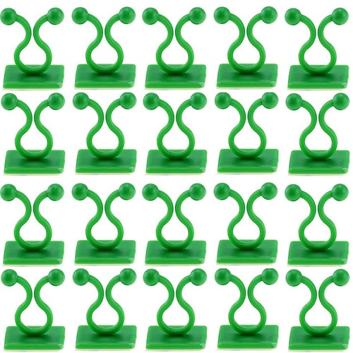 20 Stück unsichtbare Wand Rattanklemme Pflanzenkletterwand selbstklebender Fixator Weinschnalle Haken Rattan feste Cliphalterung Pflanzenstenthalterung Image
