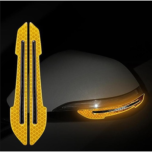 2 Stück reflektierende Autoaufkleber, Rückspiegel, reflektierende Schutzaufkleber, Abziehbilder, Sicherheitswarnung, Antikollision, universelles Auto-Außenzubehör