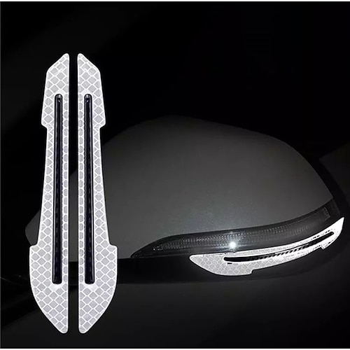 2 Stück reflektierende Autoaufkleber, Rückspiegel, reflektierende Schutzaufkleber, Abziehbilder, Sicherheitswarnung, Antikollision, universelles Auto-Außenzubehör