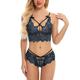 Damen Spitze Rückenfrei Sexy Dessous Sexy Körper Nachtwäsche Jacquard Sexy Dessous Set Schwarz / Rote / Blau S M L