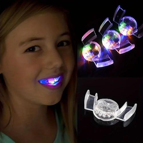 Blinkender Mund, leuchtender Zahn, lustiges LED-Licht, Kinder, leuchtendes Spielzeug, blinkende Blitz-Klammer, Mundschutz, Stück, leuchtendes Partyzubehör