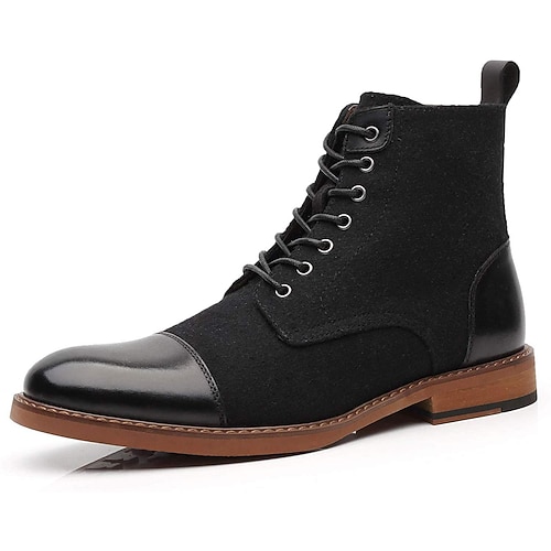 Herren Stiefel Bullock Schuhe Abendschuhe Wanderschuhe Brautkleider schlicht Täglich Leder Komfortabel Stiefeletten / Stiefeletten Halbschuhe Dunkelbraun Schwarz Hell Gray Frühling Herbst