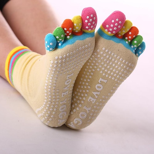 Yoga-Fünf-Finger-Socken für Damen, reine Baumwolle, rutschfeste Socken, professionelle Indoor-Sportsocken, Yoga-Damensocken, für den Schulanfang, für Studenten Image