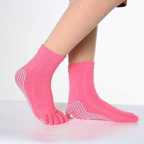 Yoga-Fünf-Finger-Socken für Damen, reine Baumwolle, rutschfeste Socken, professionelle Indoor-Sportsocken, Yoga-Damensocken, für den Schulanfang, für Studenten Image