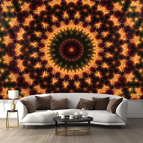 Mandala-Bohemien-Hängeteppich, Hippie-Wandkunst, großer Wandteppich, Wanddekoration, Fotografie, Hintergrund, Decke, Vorhang, Zuhause, Schlafzimmer, Wohnzimmer, Dekoration Image