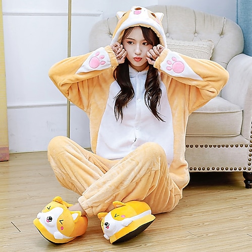Karnevalskostüm Tier Hund Zeichentrick Karneval Kigurumi-Pyjamas Ausgefallene Kostüme Onesie-Kostüm Einteiler Andere Cosplay Warm Lustiges Kostüm Bequem Erwachsene Unisex Männer und Frauen Jungen und