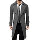 Herren Wintermantel Mantel Peacoat Trenchcoat Formal Geschäft Winter Polyester warm halten Warm Oberbekleidung Bekleidung Mäntel / Jacken Feste Farbe Vintage-Stil Fallendes Revers