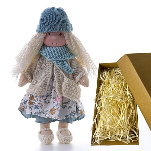 Waldorfpuppe mit Baumwollkörper, Künstlerpuppe, handgefertigte Mini-Anziehpuppe, DIY-Halloween-Geschenkbox, Verpackung, Segen (ausgenommen Kleintierzubehör) für Weihnachtsgeschenke Image