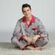 Herren Schlafanzüge Pyjama-Oberteil und Hose Pyjama aus Seide 2 Stück Geometrisch Luxus Heim Bett Strand Kunstseide Komfort Langarm Hose Frühling Sommer Rotes Party-Pyjama-Set Pyjama-Set mit rotem