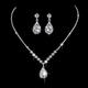 Schmuckset 1 Set Klar Synthetischer Diamant Strass Aleación Silber 1 Halskette 1 Paar Ohrringe Ohrringe Halsketten Damen damas Luxus Elegant Tropfen Träne Schmuck-Set Für Party Hochzeit Jahrestag