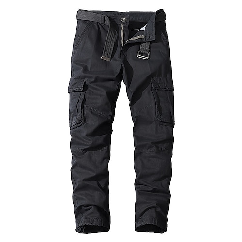 Herren Cargohose Cargohosen Cargohose Arbeitshose 6 Tasche Feste Farbe Ripstop Atmungsaktiv Wochenende Strassenmode Klassisch Brautkleider schlicht Schwarz Armeegrün Image