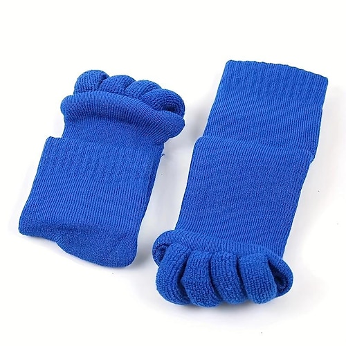 1 Paar zehenlose Yoga-Socken, geteilte Fünf-Zehen-Socken, bequeme und atmungsaktive Fußausrichtungssocken, rutschfeste Massagesocken Image