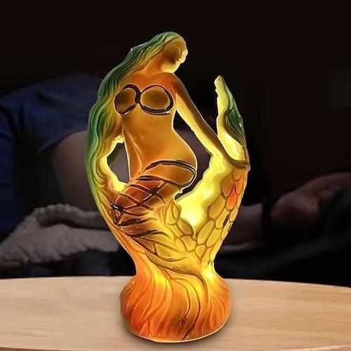 Schreibtischlampe aus Kunstharz, Tierserie, simulierte Buntglas-Dekor-Tischlampe, Vintage-Nachttischlampe, 15 cm/5,9 Zoll