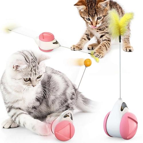 Katze jagt Spielzeug Balance Auto Design Katze interaktives Spielzeug nicht Batterie selbst rotierendes Auto Katzenspielzeug mit Katze Katzenminze Zauberstab Chaser Spaß Puzzle Spielzeug für Katze