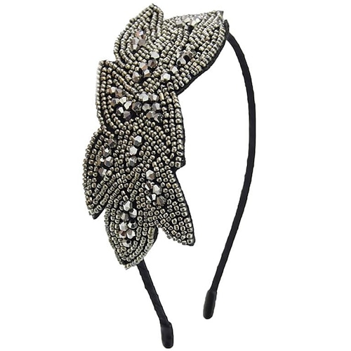 1920er-Jahre-Flapper-Stirnbänder für Damen, 20er-Jahre-Vintage-Kopfbedeckung, Strass-Perlen-Blatt-Haarband, Haar-Accessoire