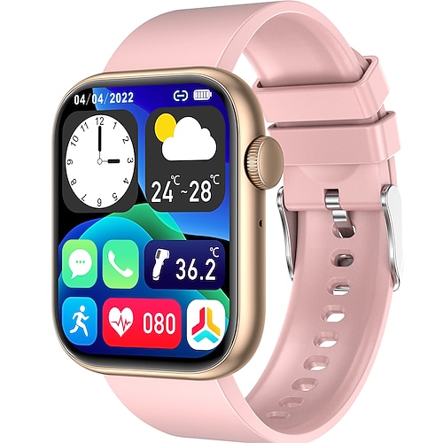 Smart Watch 1,85 Zoll Smartwatch Fitness Laufuhr Bluetooth Temperaturüberwachung Schrittzähler Anruf-Erinnerung für Android iOS Frauen Männer wasserdicht Lange Standby Freisprechanrufe Valentinstag Image