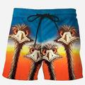 Herren Boardshorts Badeshorts Badehose Schwimmshorts Bademode Kordelzug mit Mesh-Futter Elastische Taille Vogel Schnelltrocknend Kurz Festtage Strand Hawaiianisch Brautkleider schlicht Blau Orange