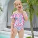 Kinder Mädchen Badeanzug Trainingsanzug Grafik Aktiv Badeanzüge 7-13 Jahre Sommer rosa